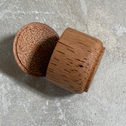Coconut Palm Wood Turned Lidded Trinket Box | Natural Vascular Grain | Domed Lid | Folk Craft | Southeast Asia | Mid-Century | Vanity Jewelry Box