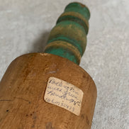 Teal-Handled Hardwood Rolling Pin