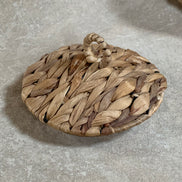 Water Hyacinth Coiled Lidded Basket, Southeast Asian Craft