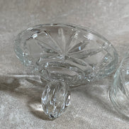 Cut Glass Lidded Candy Jar, Starburst Pattern, Mid-Century