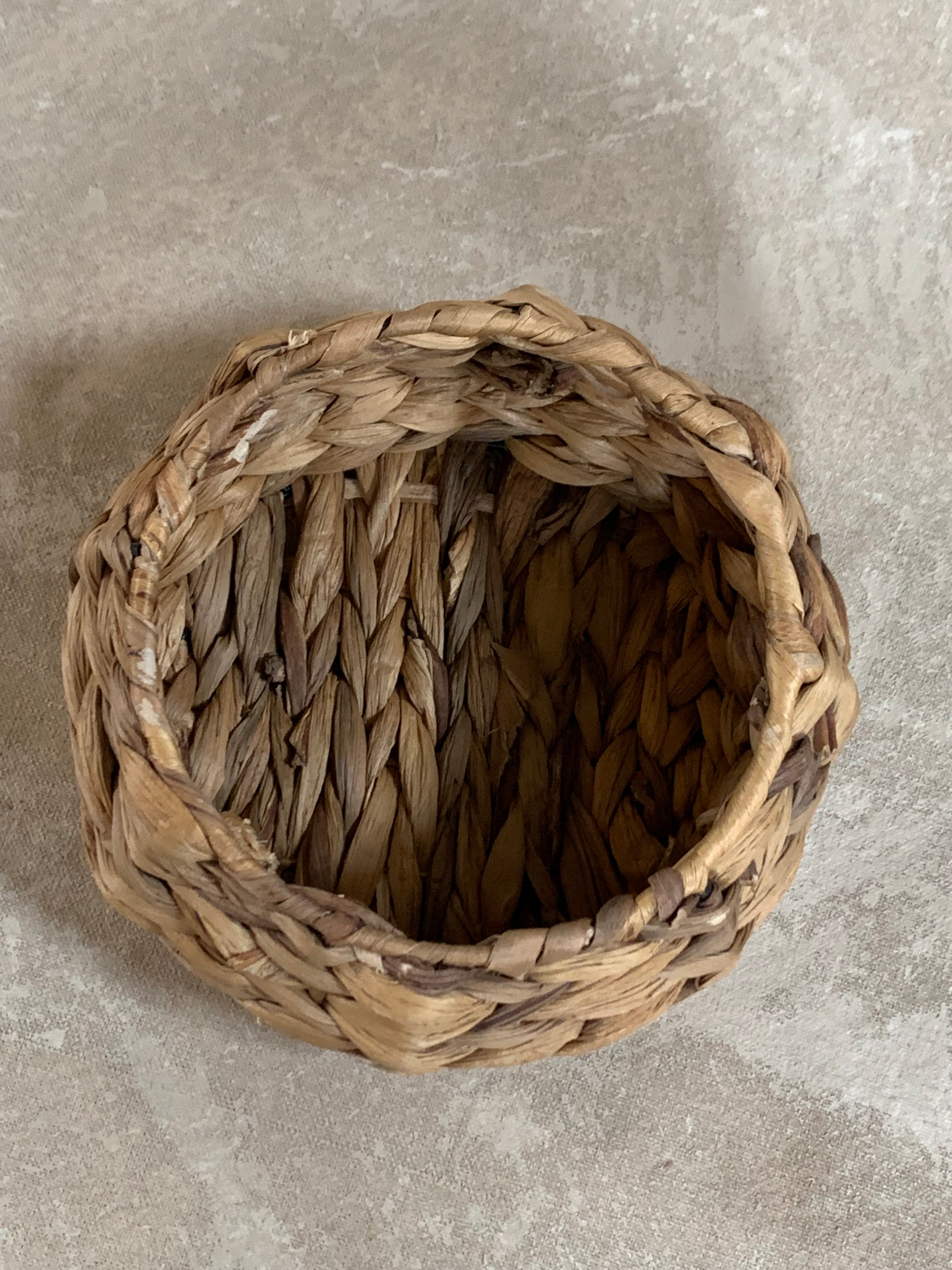 Water Hyacinth Coiled Lidded Basket, Southeast Asian Craft