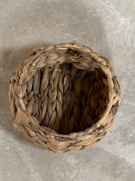 Water Hyacinth Coiled Lidded Basket, Southeast Asian Craft