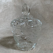 Cut Glass Lidded Candy Jar, Starburst Pattern, Mid-Century