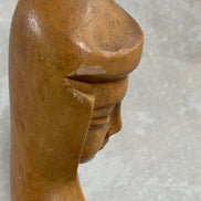 Philippine Hand-Carved Hardwood Female Bust | Modigliani Influence | Manila, 1969