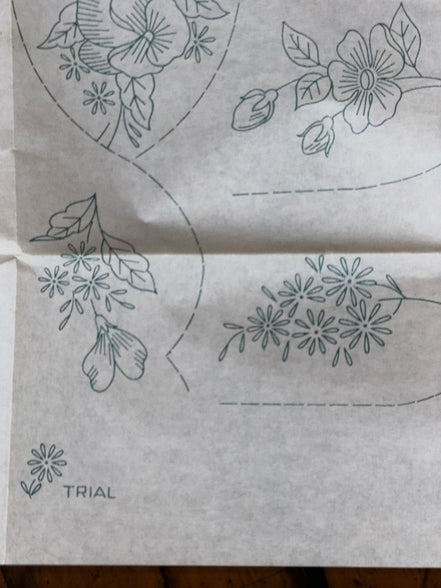 Vintage Hot Iron Transfer Pattern 831 "Embroidered Linens," Pansy, Wild Rose & Butterfly Motifs for Pillowcases, Towels & Scarves, Uncut