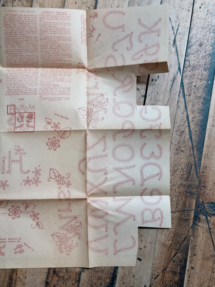 Vintage Aunt Martha's Hot Iron Transfer #3393 "Pillow Slips, Alphabet," His & Hers Monogram Embroidery Pattern
