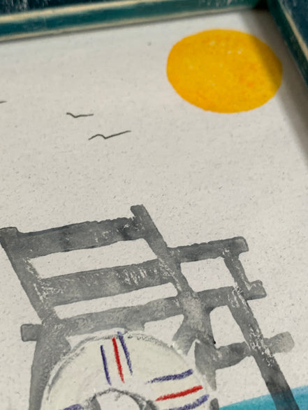 Ink Spot Studio — "Stone Harbor" Lifeguard Chair Original Monoprint | Signed | Haddonfield, NJ