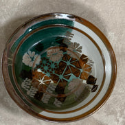 Apple Lane Pottery Bill Nagengast Serving Bowl | Wax Resist Botanical | Forest Green & Walnut | Original Bloomfield Hills Studio | July 1976 | Michigan Studio Porcelain