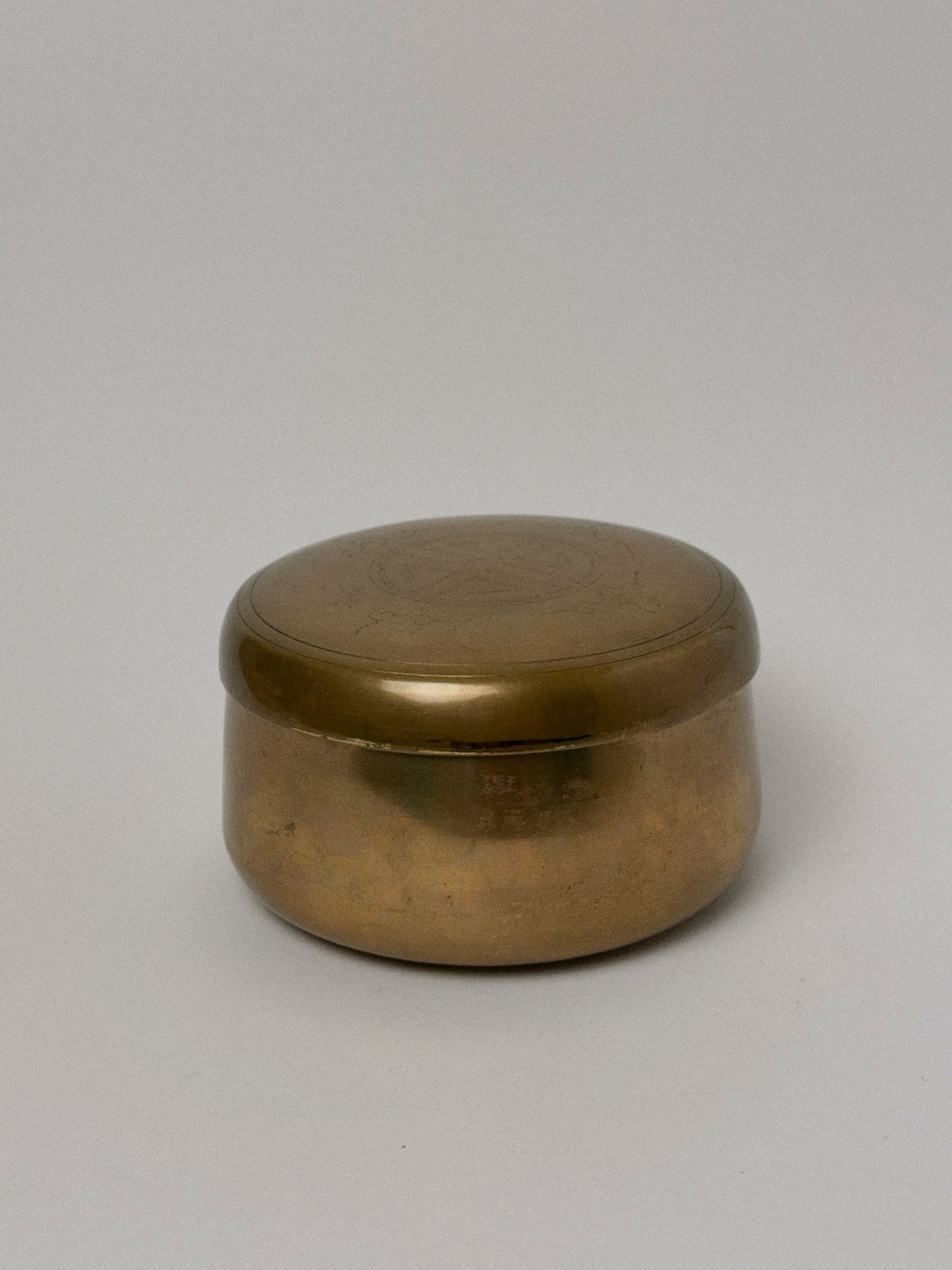 Round Brass Trinket Box with Lid