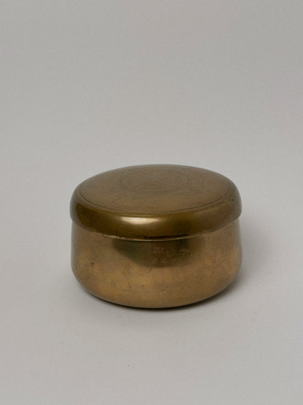 Round Brass Trinket Box with Lid