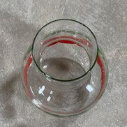 Mid-Century Clear Glass Tomato Carafe | Silk-Screened Decoration | c. 1950s–1960s