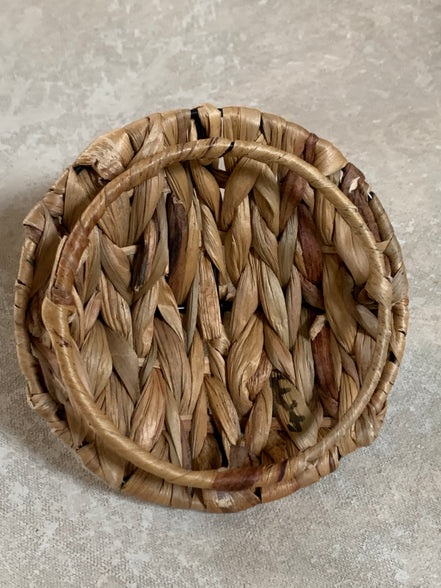 Water Hyacinth Coiled Lidded Basket, Southeast Asian Craft