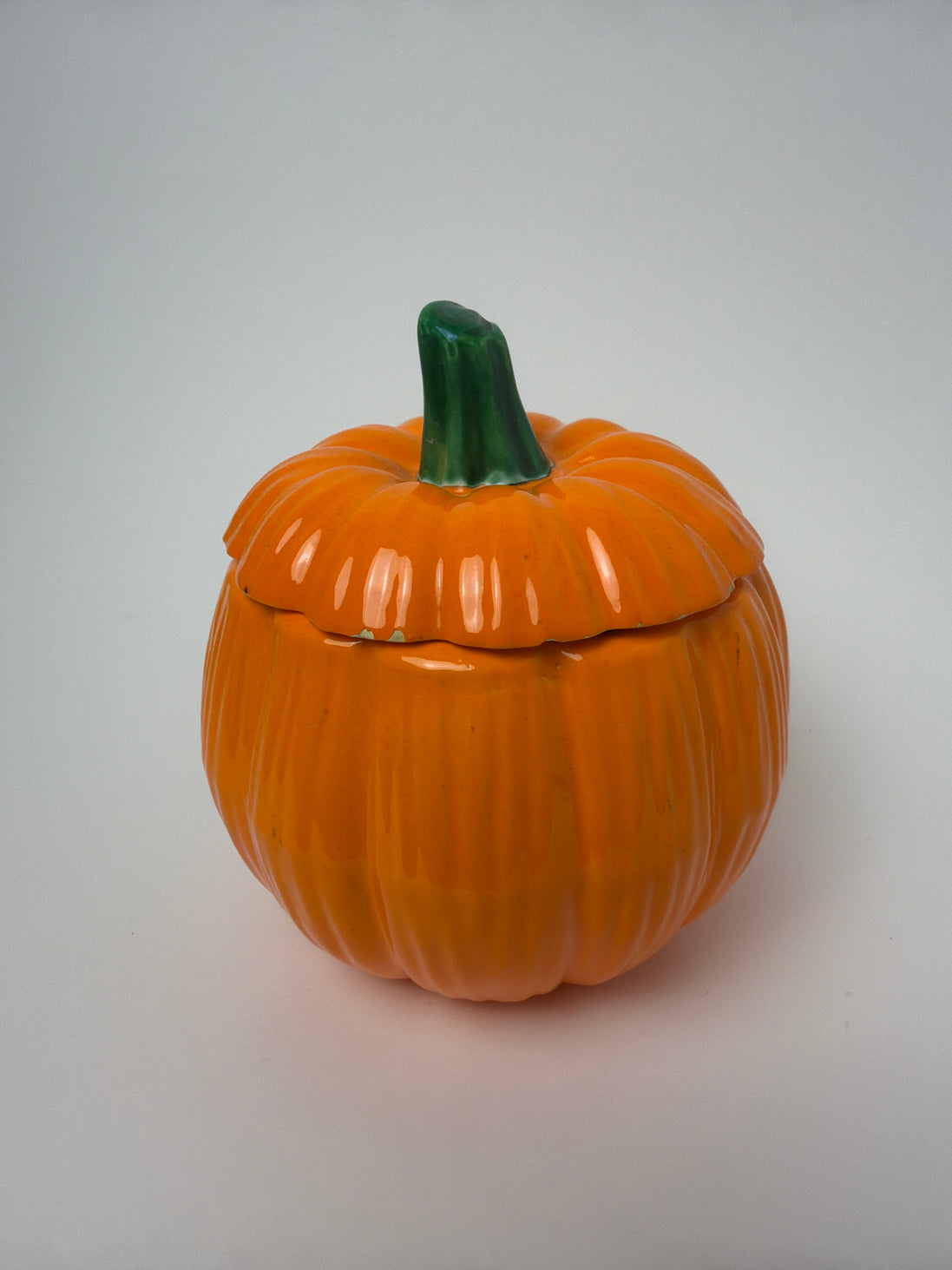 Bright Orange Ceramic Pumpkin