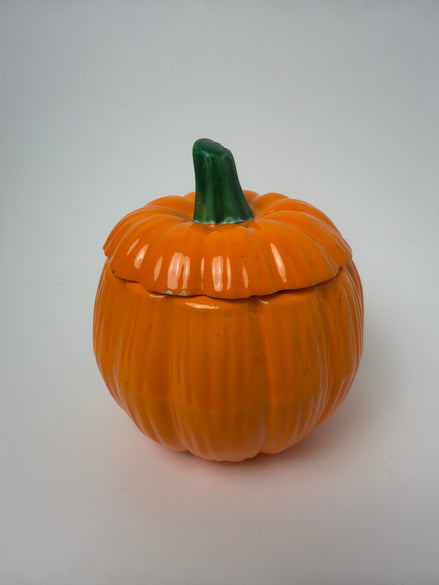 Bright Orange Ceramic Pumpkin