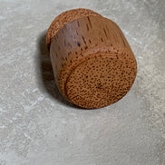 Coconut Palm Wood Turned Lidded Trinket Box | Natural Vascular Grain | Domed Lid | Folk Craft | Southeast Asia | Mid-Century | Vanity Jewelry Box