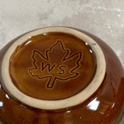 Western Stoneware Co. Mug Set of Two | WS Maple Leaf Mark | Brown Drip Glaze | Loop Handle | Monmouth Illinois | circa 1960s–1970s | Stoneware | Kitchen Decor