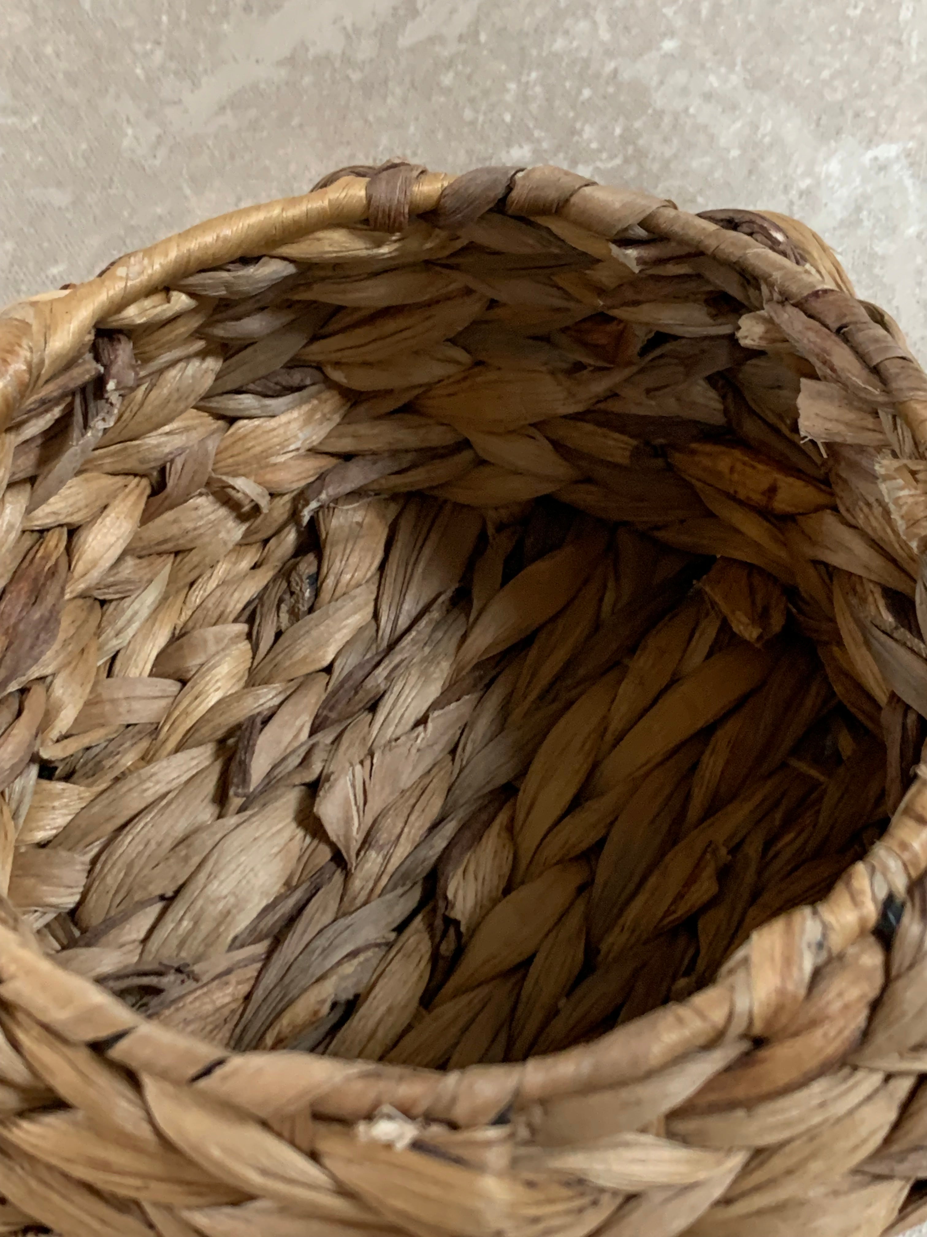 Water Hyacinth Coiled Lidded Basket, Southeast Asian Craft