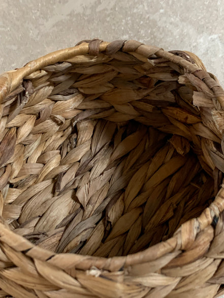 Water Hyacinth Coiled Lidded Basket, Southeast Asian Craft