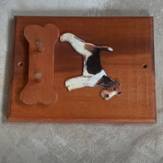 Rough-Coat Terrier Wall Hook Plaque | Bone-Shaped Double Peg Rail | Stoney Hill Sensations | Mudroom Decor