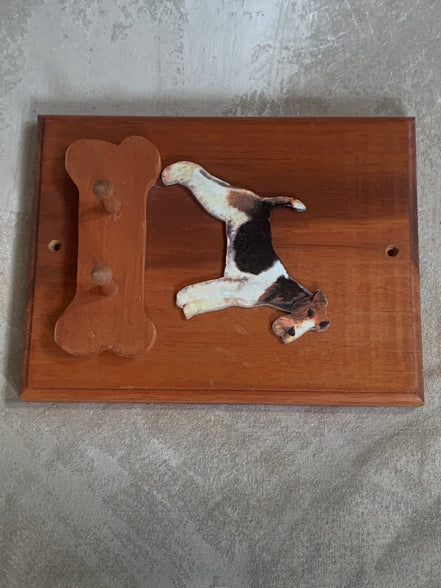 Rough-Coat Terrier Wall Hook Plaque | Bone-Shaped Double Peg Rail | Stoney Hill Sensations | Mudroom Decor