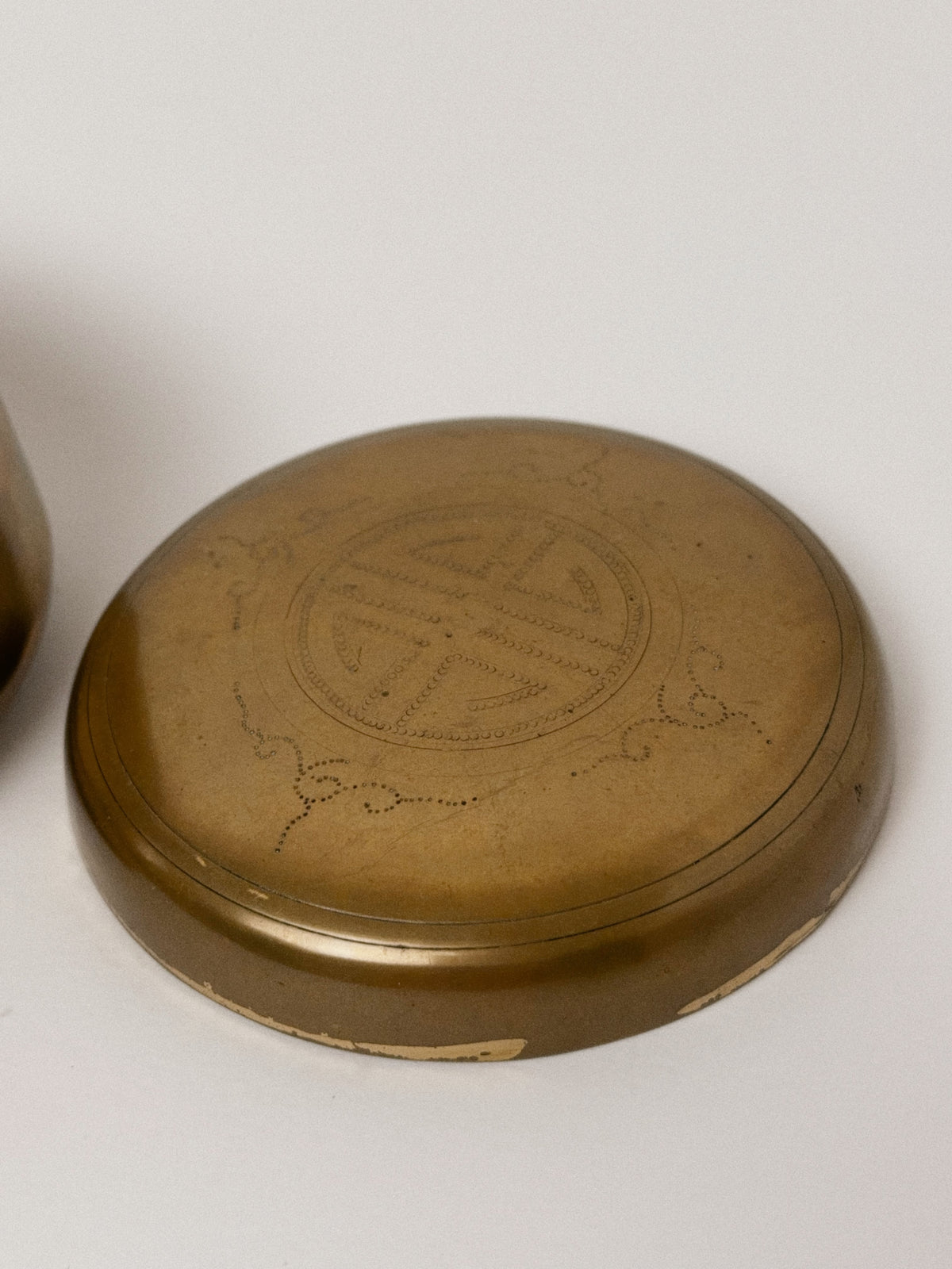 Round Brass Trinket Box with Lid