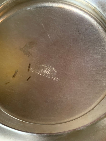 F.B. Rogers Silver Co. Gravy Boat on Rococo Warming Stand, Complete