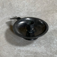 Antique Pewter Chamber Candlestick | Paddle Handle | Drip Tray | Struck Touch Mark | Taper Candle Holder | Colonial Style | American or English Pewter