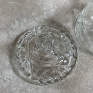 Cut Glass Lidded Candy Jar, Starburst Pattern, Mid-Century