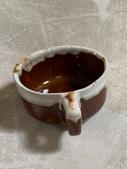 Western Stoneware Co. Mug Set of Two | WS Maple Leaf Mark | Brown Drip Glaze | Loop Handle | Monmouth Illinois | circa 1960s–1970s | Stoneware | Kitchen Decor