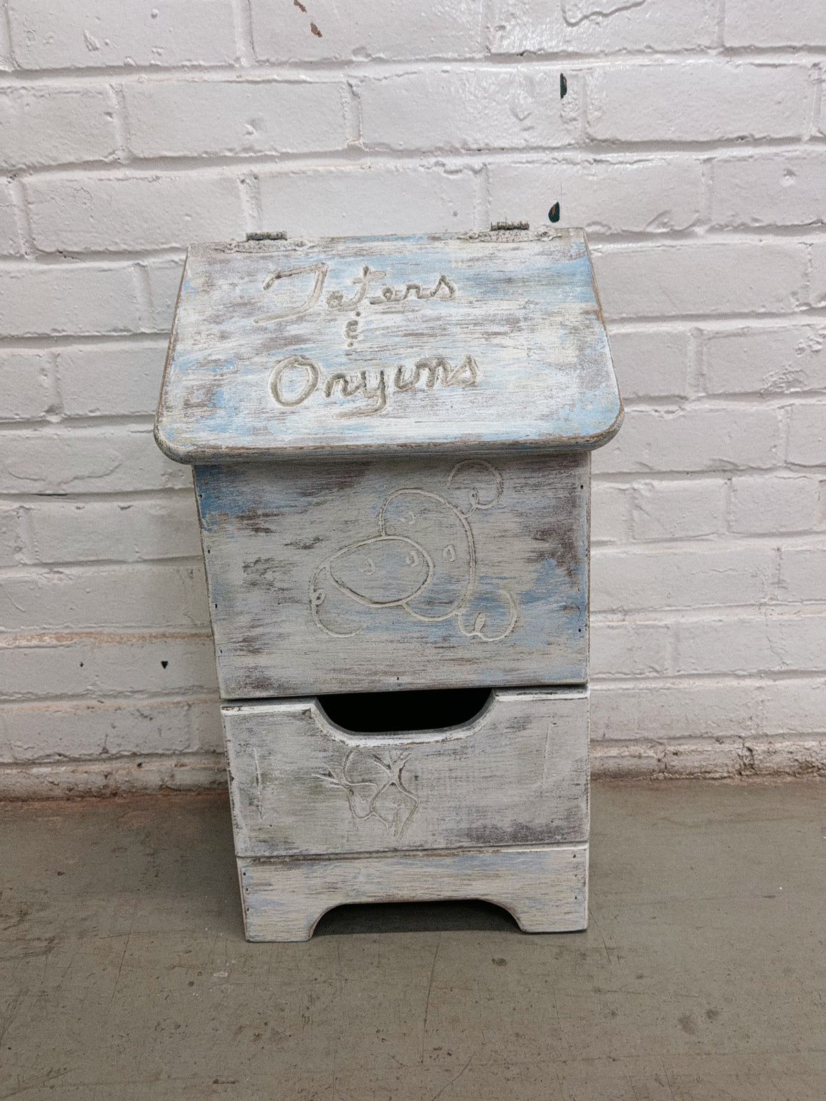 Taters and Onions Wooden Bin