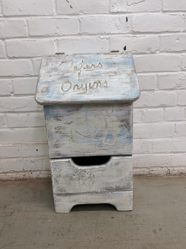 Taters and Onions Wooden Bin