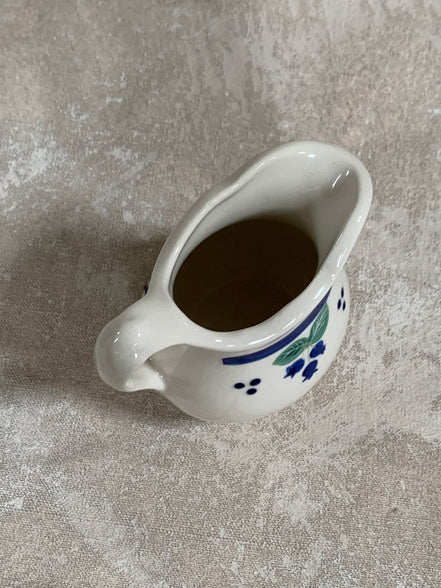 Arabia Finland Pomona Blueberry Creamer | Raija Uosikkinen | Cobalt Band | Scalloped Rim | Finnish Porcelain | Mid-Century Scandinavian | Made in Finland