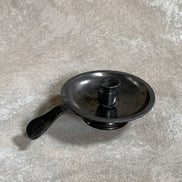 Antique Pewter Chamber Candlestick | Paddle Handle | Drip Tray | Struck Touch Mark | Taper Candle Holder | Colonial Style | American or English Pewter