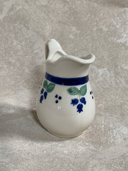 Arabia Finland Pomona Blueberry Creamer | Raija Uosikkinen | Cobalt Band | Scalloped Rim | Finnish Porcelain | Mid-Century Scandinavian | Made in Finland