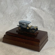 Edwardian Touring Car Miniature | Hinged Walnut Display Box | Felt-Lined | Brass Hardware | 1905–1915