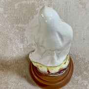 Overhead view of Our Lady of Fatima figurine showing crown and veil detail — Jalisco Mexico