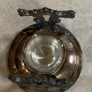 F.B. Rogers Silver Co. Gravy Boat on Rococo Warming Stand, Complete