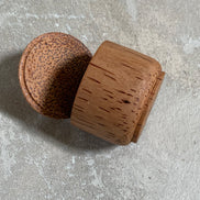 Coconut Palm Wood Turned Lidded Trinket Box | Natural Vascular Grain | Domed Lid | Folk Craft | Southeast Asia | Mid-Century | Vanity Jewelry Box