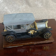 Edwardian Touring Car Miniature | Hinged Walnut Display Box | Felt-Lined | Brass Hardware | 1905–1915