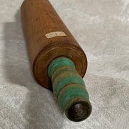 Teal-Handled Hardwood Rolling Pin