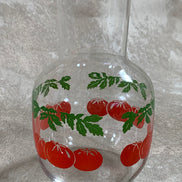 Mid-Century Clear Glass Tomato Carafe | Silk-Screened Decoration | c. 1950s–1960s