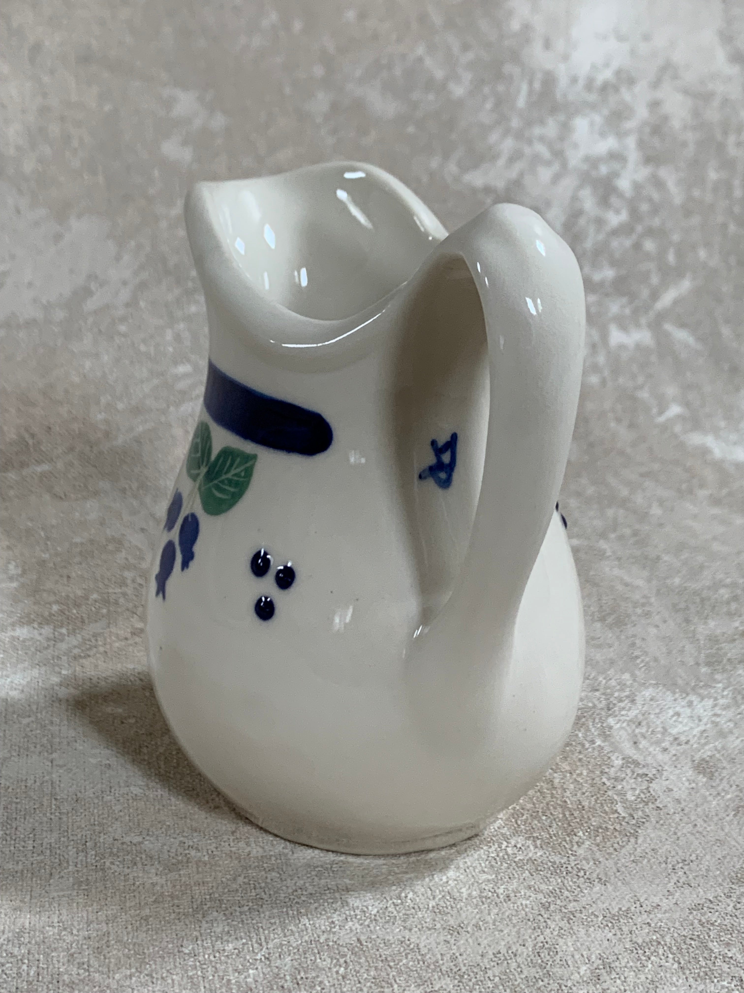 Arabia Finland Pomona Blueberry Creamer | Raija Uosikkinen | Cobalt Band | Scalloped Rim | Finnish Porcelain | Mid-Century Scandinavian | Made in Finland