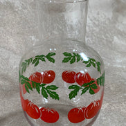 Mid-Century Clear Glass Tomato Carafe | Silk-Screened Decoration | c. 1950s–1960s