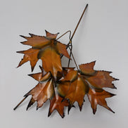 Flame-Painted Copper Maple Leaf Sculpture Spray, Torch-Cut Metal Art
