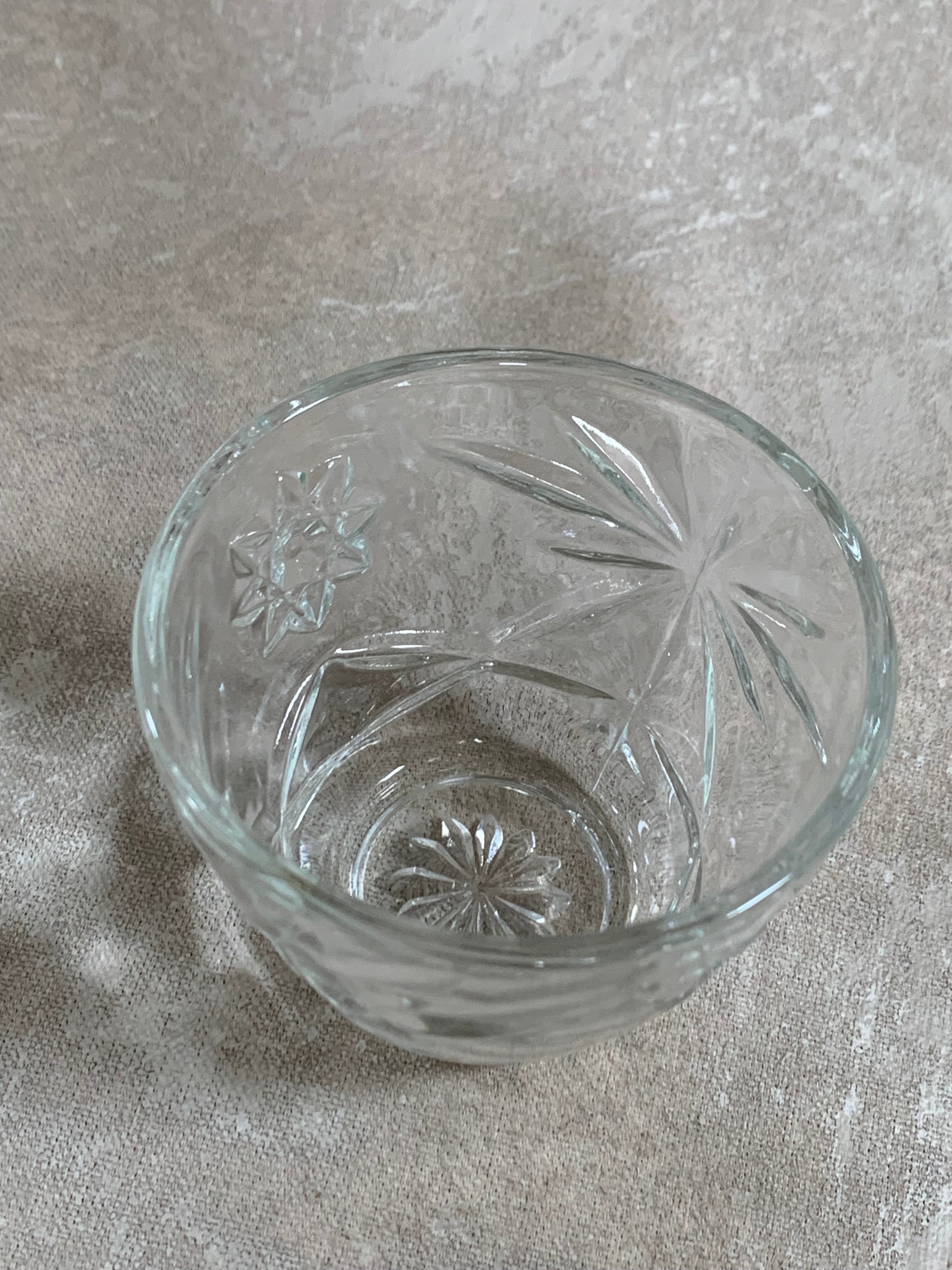 Cut Glass Lidded Candy Jar, Starburst Pattern, Mid-Century