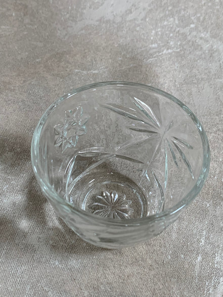 Cut Glass Lidded Candy Jar, Starburst Pattern, Mid-Century