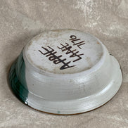 Apple Lane Pottery Bill Nagengast Serving Bowl | Wax Resist Botanical | Forest Green & Walnut | Original Bloomfield Hills Studio | July 1976 | Michigan Studio Porcelain