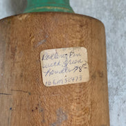 Teal-Handled Hardwood Rolling Pin