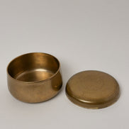 Round Brass Trinket Box with Lid