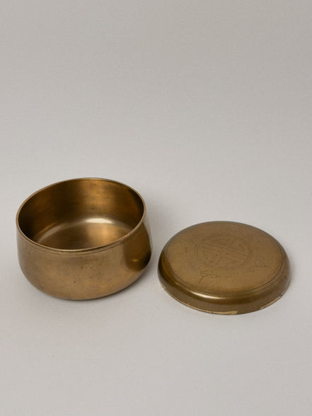 Round Brass Trinket Box with Lid